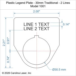 Plastic Legend Plate - 30mm Traditional - 2 Lines