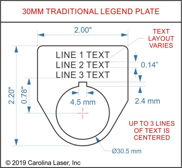 Modal Additional Images for Plastic Legend Plate - 30mm Traditional - 2 Lines