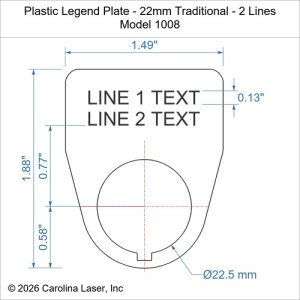 Plastic Legend Plate - 22mm Traditional - 2 Lines