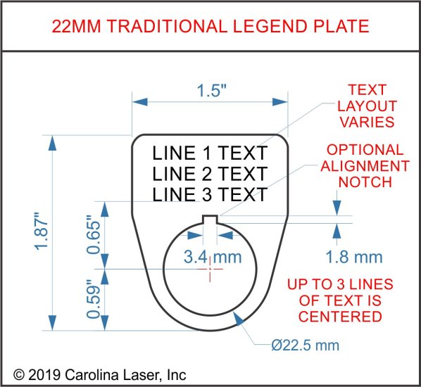 Modal Additional Images for Plastic Legend Plate - 22mm Traditional - 2 Lines