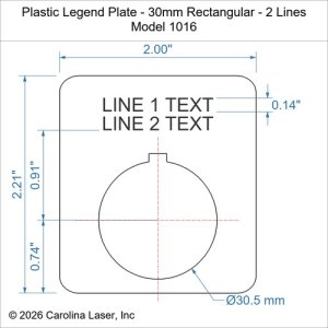 Plastic Legend Plate - 30mm Rectangular - 2 Lines