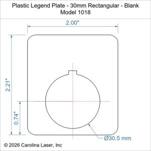 Plastic Legend Plate - 30mm Rectangular - Blank