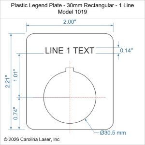 Plastic Legend Plate - 30mm Rectangular - 1 Line