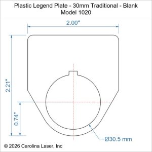 Plastic Legend Plate - 30mm Traditional - Blank