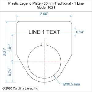 Plastic Legend Plate - 30mm Traditional - 1 Line