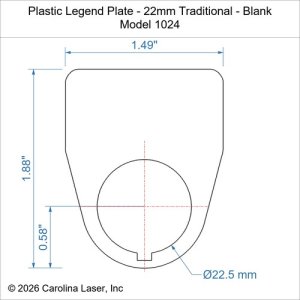 Plastic Legend Plate - 22mm Traditional - Blank