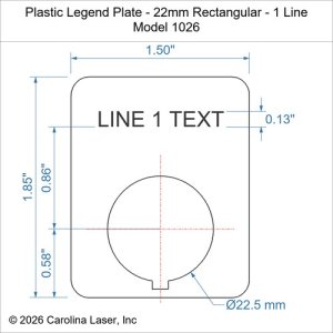 Plastic Legend Plate - 22mm Rectangular - 1 Line