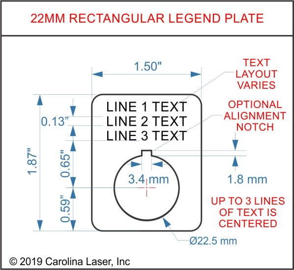 Modal Additional Images for Plastic Legend Plate - 22mm Rectangular - 1 Line