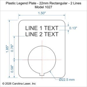 Plastic Legend Plate - 22mm Rectangular - 2 Lines