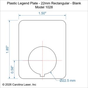 Plastic Legend Plate - 22mm Rectangular - Blank