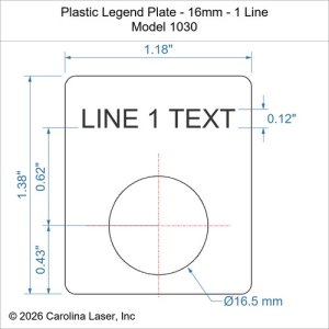 Plastic Legend Plate - 16mm - 1 Line