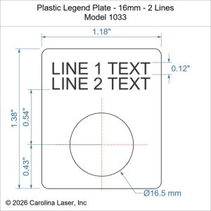 Plastic Legend Plate - 16mm - 2 Lines