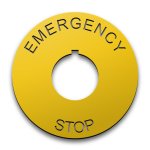 22mm Emergency Stop legend plate, English