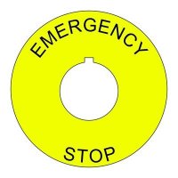 (image for) Plastic Legend Plate - 22mm Emergency Stop