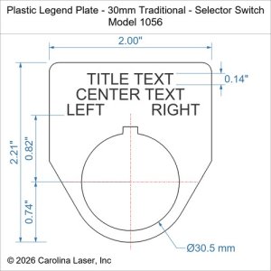 Plastic Legend Plate - 30mm Traditional - Selector Switch