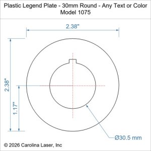 Plastic Legend Plate - 30mm Round - Any Text or Color