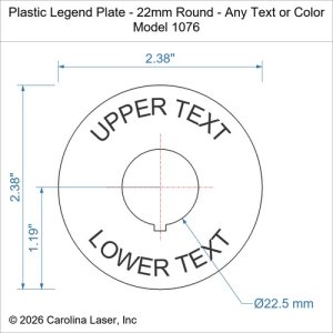 Plastic Legend Plate - 22mm Round - Any Text or Color