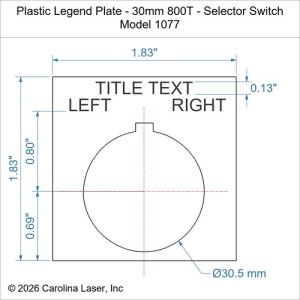 Plastic Legend Plate - 30mm 800T - Selector Switch