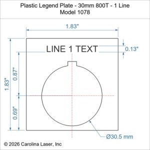 Plastic Legend Plate - 30mm 800T - 1 Line