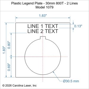 Plastic Legend Plate - 30mm 800T - 2 Lines
