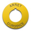 Plastic Legend Plate - 30mm Emergency Stop - French