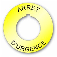 (image for) Plastic Legend Plate - 30mm Emergency Stop - French