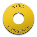 Plastic Legend Plate - 22mm Emergency Stop - French