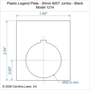 Plastic Legend Plate - 30mm 800T Jumbo - Blank