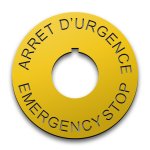 22mm Emergency Stop legend plate, French-English