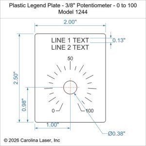 Plastic Legend Plate - 3/8" Potentiometer - 0 to 100