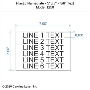 Plastic Nameplate - 5" x 7" - 5/8" Text