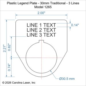 Plastic Legend Plate - 30mm Traditional - 3 Lines