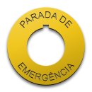 Plastic Legend Plate - 30mm Emergency Stop - Spanish
