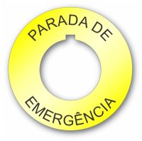 (image for) Plastic Legend Plate - 30mm Emergency Stop - Spanish