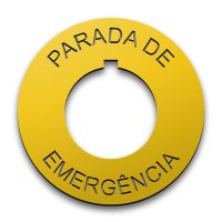 Plastic Legend Plate - 30mm Emergency Stop - Spanish