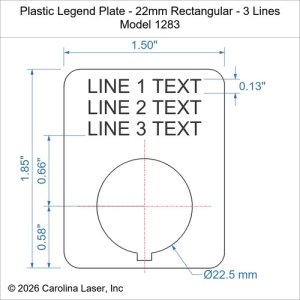 Plastic Legend Plate - 22mm Rectangular - 3 Lines