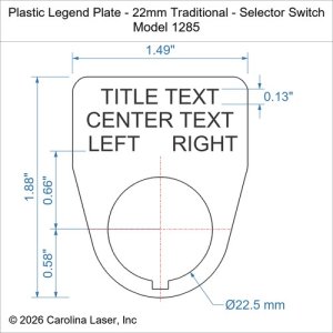 Plastic Legend Plate - 22mm Traditional - Selector Switch