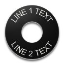 Plastic Legend Plate - Round Toggle Switch - 1/2" - Two Lines