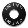 Plastic Legend Plate - Round Toggle Switch - 1/2" - Two Lines