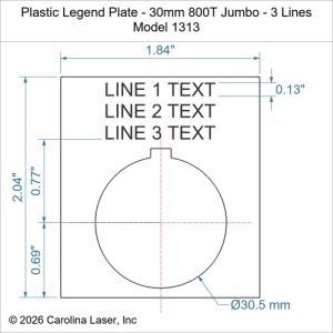 Plastic Legend Plate - 30mm 800T Jumbo - 3 Lines