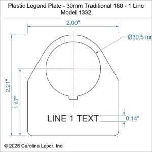 Plastic Legend Plate - 30mm Traditional 180 - 1 Line