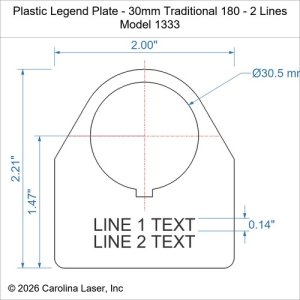 Plastic Legend Plate - 30mm Traditional 180 - 2 Lines