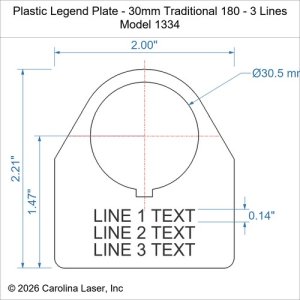 Plastic Legend Plate - 30mm Traditional 180 - 3 Lines