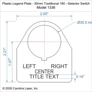 Plastic Legend Plate - 30mm Traditional 180 - Selector Switch