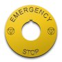 Plastic Legend Plate - 22mm Emergency Stop - ISO