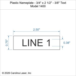 Plastic Nameplate - 3/4" x 2 1/2" - 3/8" Text