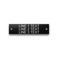 Plastic Nameplate - 1" x 4" - 1/4" Text - Mtg Holes