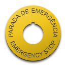 22mm Spanish-English Emergency Stop Legend Plate