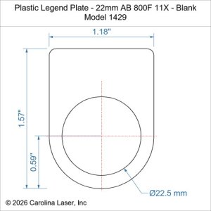 Plastic Legend Plate - 22mm AB 800F 11X - Blank