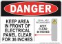 5" x 7" Panel Keep Clear 36 Inches Label
